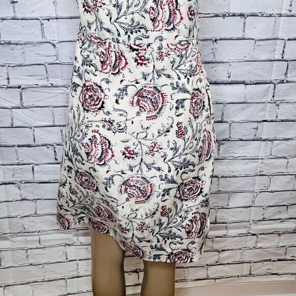 Madewell Multicolor Drawstring Flowy Waist Tie Floral Silk Ruched Dress Size 2 - Picture 4 of 9